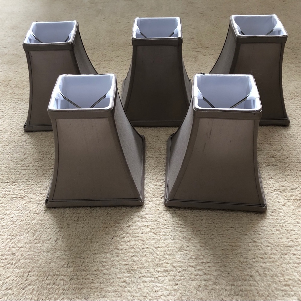 Restoration Hardware taupe chandelier lamp shades set of 5